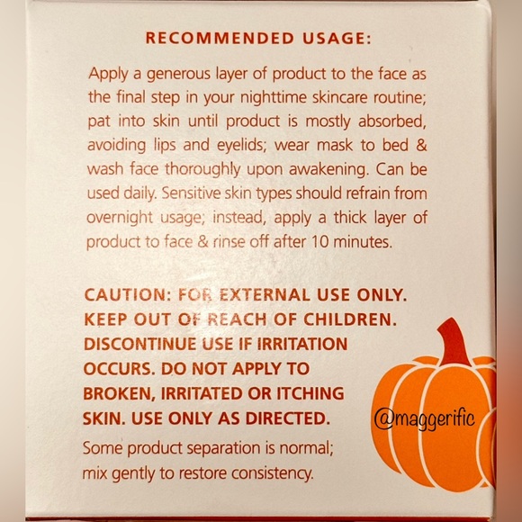 Trader Joe’s Pumpkin Overnight Face Mask - Picture 3 of 5